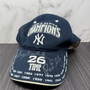 Vintage New York Yankees Hat Cap 26x World Series Champions Autographed Signed
